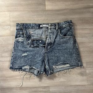 Zara Women's Ripped Jean Shorts - Blue